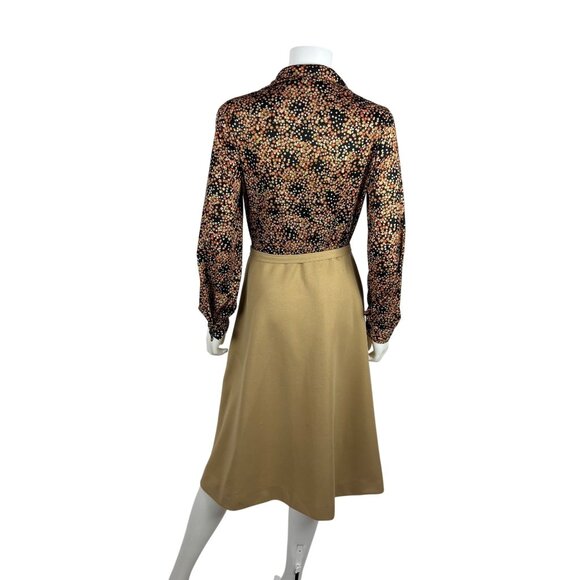 Vintage 70s Shirtdress Womens Medium Floral Print Top Button Up Long Sleeve - Picture 11 of 14
